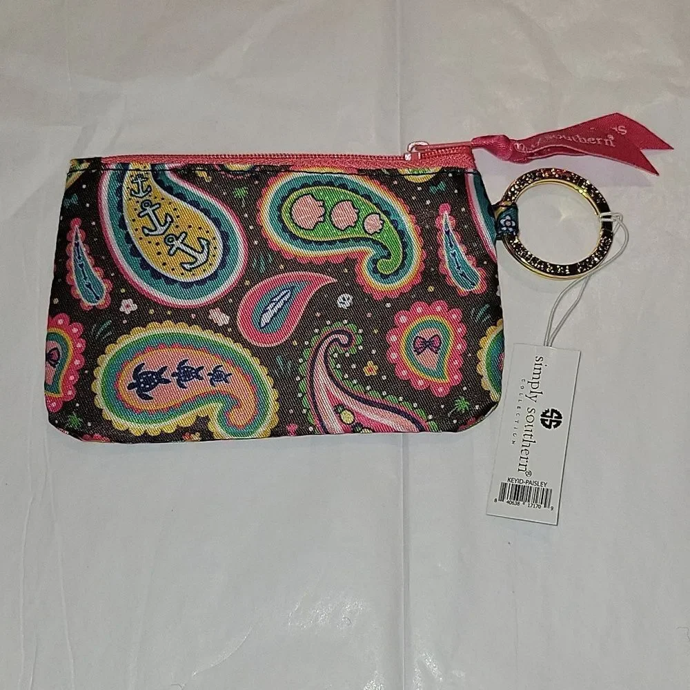 Simply Southern Keyring Key Ring ID Wallet Card holder  NWT P.